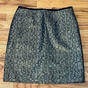NWT LOFT Metallic Gold & Black Mini Skirt Sz 10P